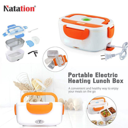 Wukusy 058 electric lunch box with lid and handle, compact design ideal for portable hot meals and food storage.