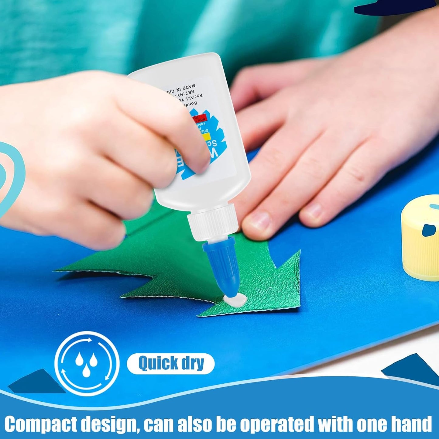 Wukusy multipurpose craft glue and correction pen combo set with white glue bottle and correction pen on a craft table.