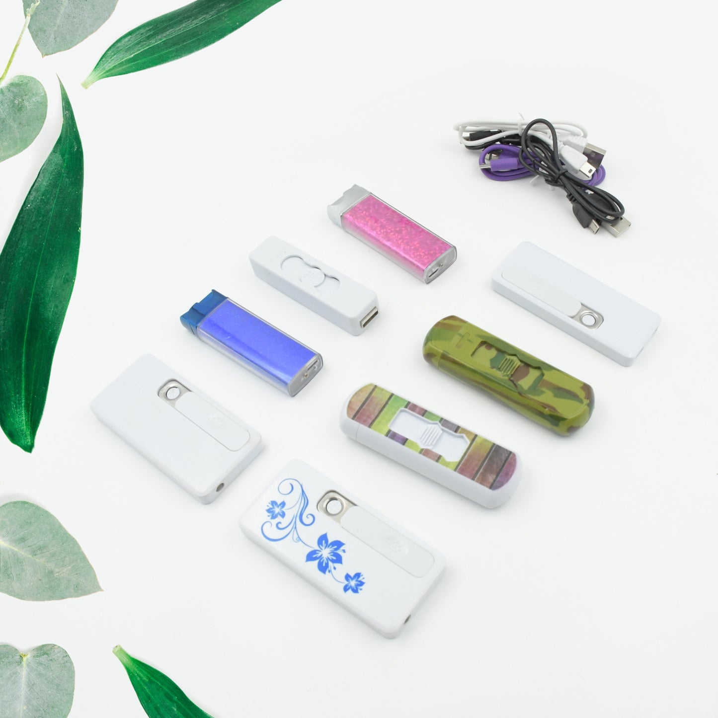 Wukusy electric USB lighter for men and women, slim, rechargeable, windproof flameless coil cigarette lighter with charging cable.