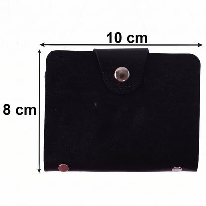 Wukusy slim durable PU leather card holder wallet with multiple card slots and compact design for organization.