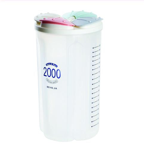Wukusy 766 kitchen storage box with four transparent sealed cansjars, ideal for organizing spices and dry goods.