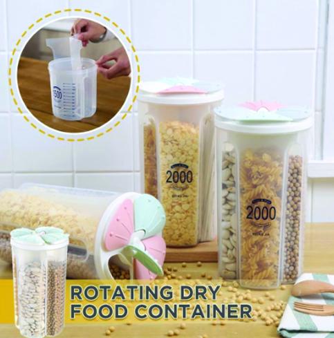 Wukusy 766 Kitchen Storage transparent sealed can jars storage box with four sections for organized kitchen use