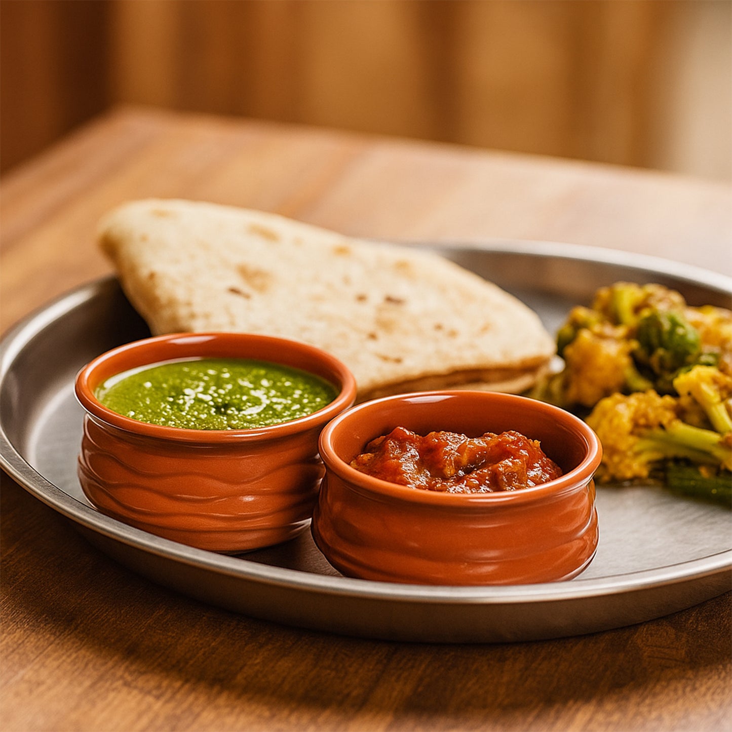 Wukusy classic terracotta-style handi bowl for home and kitchen use, featuring a traditional, rustic ceramic design.