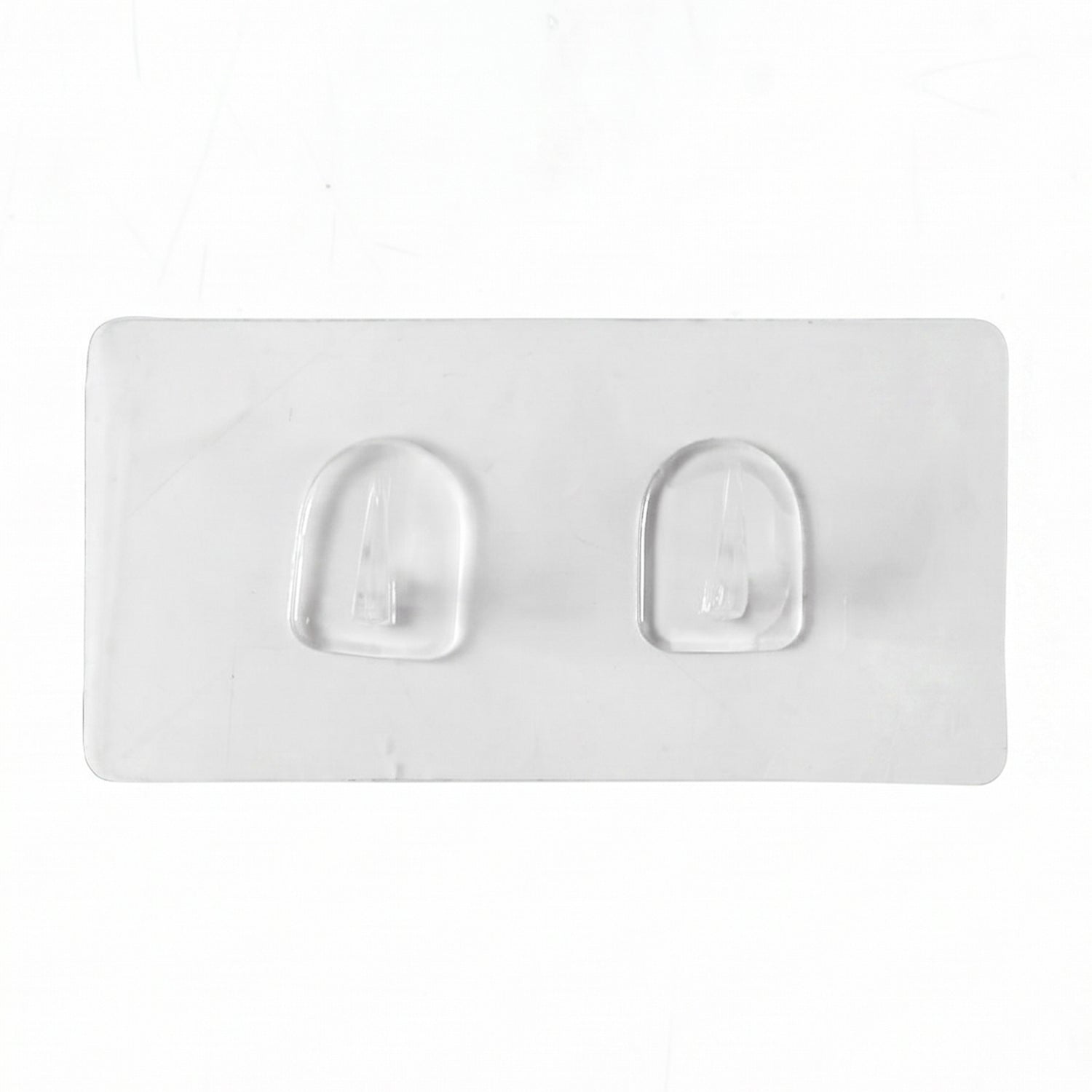 Transparent Double Hook Self Adhesive Wall Sticker (1 Pc)