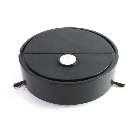 Wukusy vacuum cleaner sweeping robot on hardwood floor, compact home improvement robot with sensors for automated cleaning.