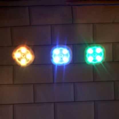 Wukusy multicolor LED remote control touch light set with colorful illuminated panels and adjustable brightness.