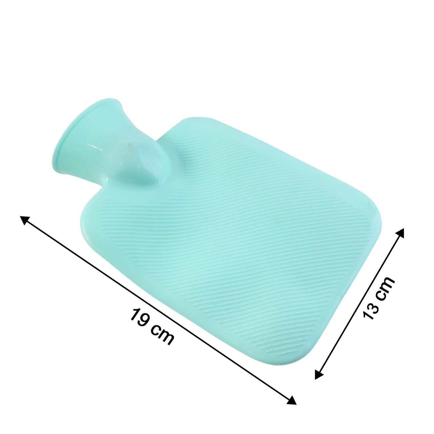 Wukusy premium rubber hot water bag, 19x13 cm, soft and flexible for soothing warmth and pain relief.