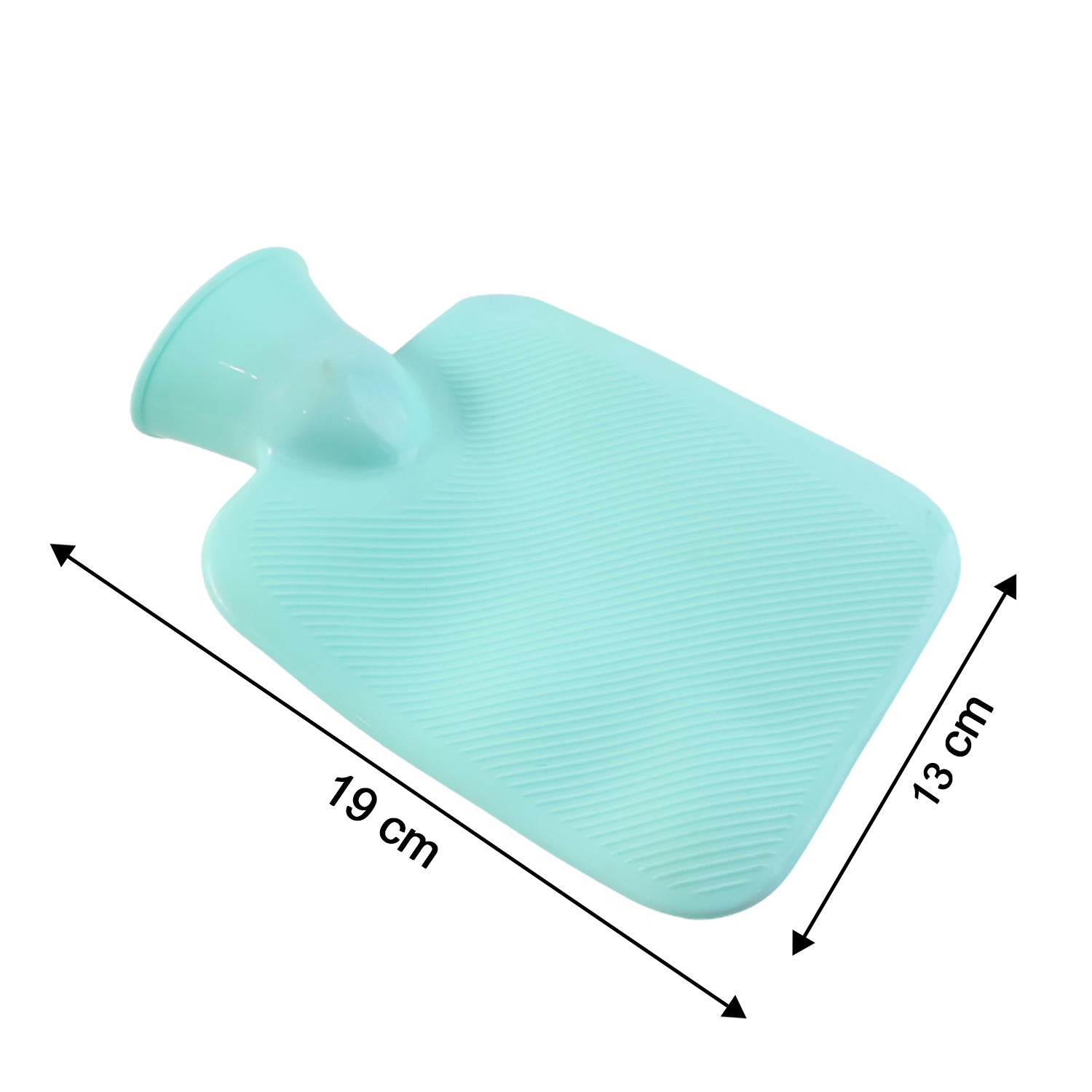 Wukusy premium rubber hot water bag, 19x13 cm, soft and flexible for soothing warmth and pain relief.
