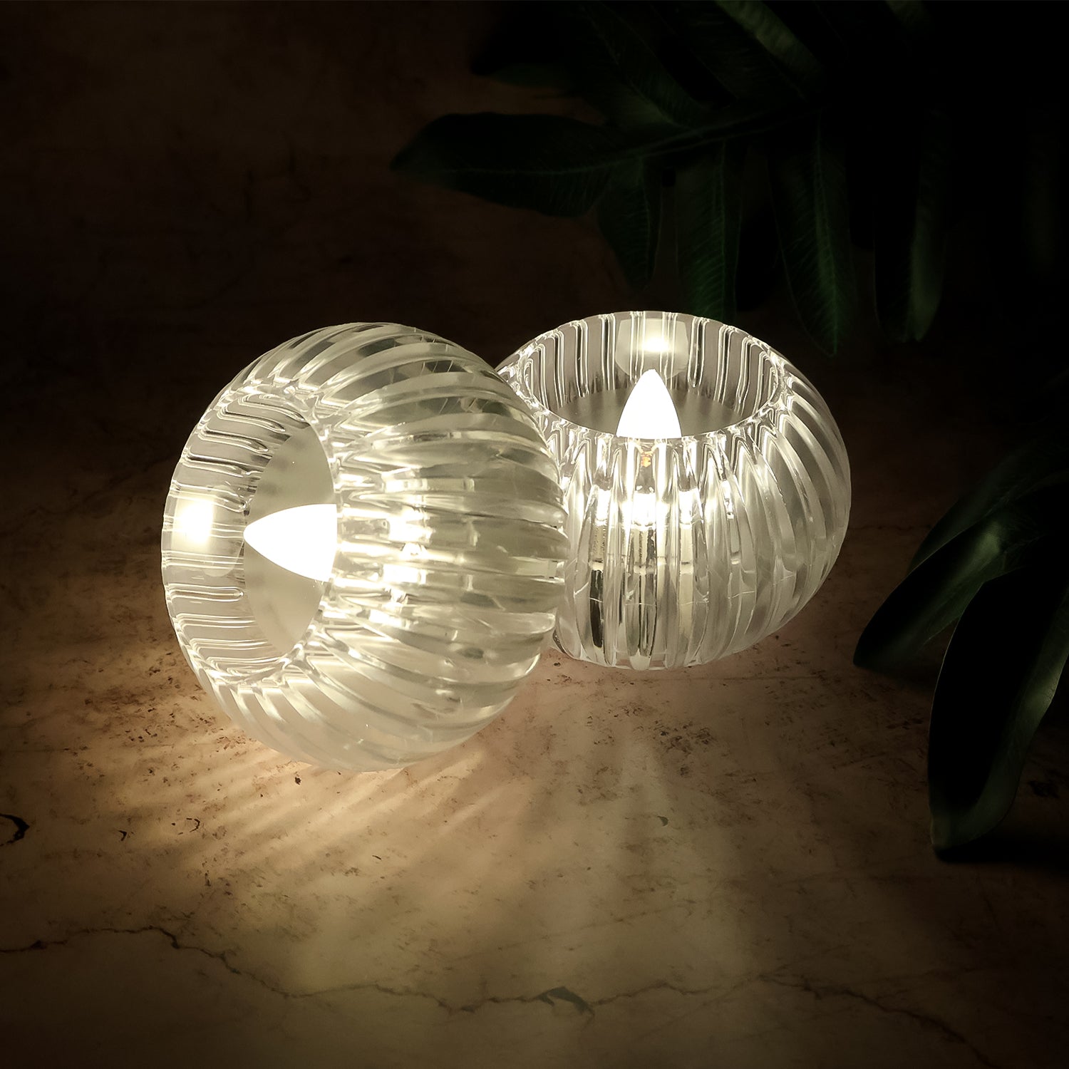 Set of four Wukusy LED flameless decorative candles in various sizes, perfect for home decor with a warm, flickering glow.