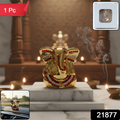 Golden Lord Ganesha idol decorative showpiece by Wukusy, featuring intricate design and elegant craftsmanship.