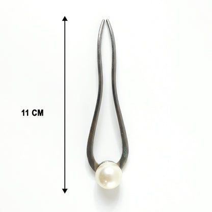 Wukusy elegant pearl design hair pin clip with decorative pearl accents for securing and styling hair, single piece shown.