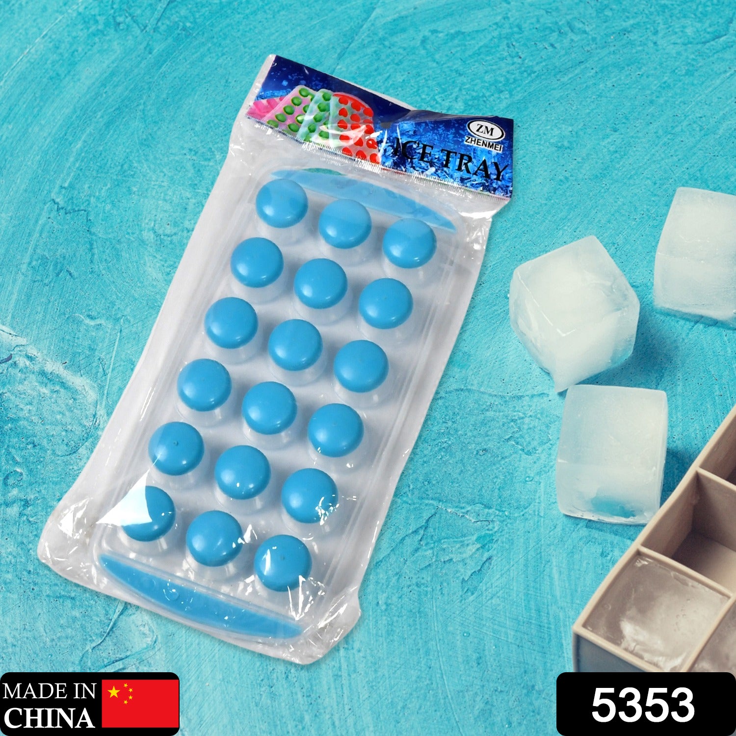 Wukusy 5353 smart push pop out round silicone ice cube tray with flexible bottom, ideal for making mini ice cubes and chocolate molds