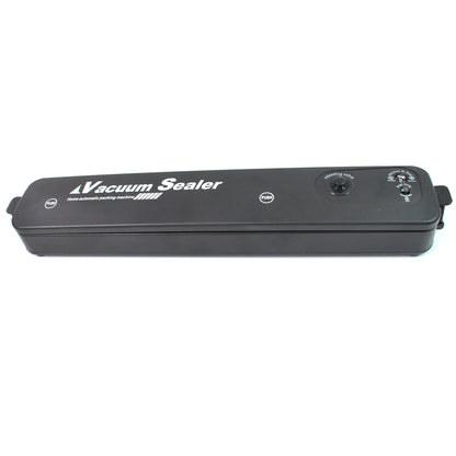Wukusy vacuum sealer machine with 10 vacuum storage bags, compact home kitchen appliance for food preservation.