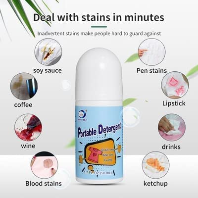 Wukusy 7933 Clothes Stain Remover Bead with roller-ball for natural fabric, removing oil and stains from various fabric types.