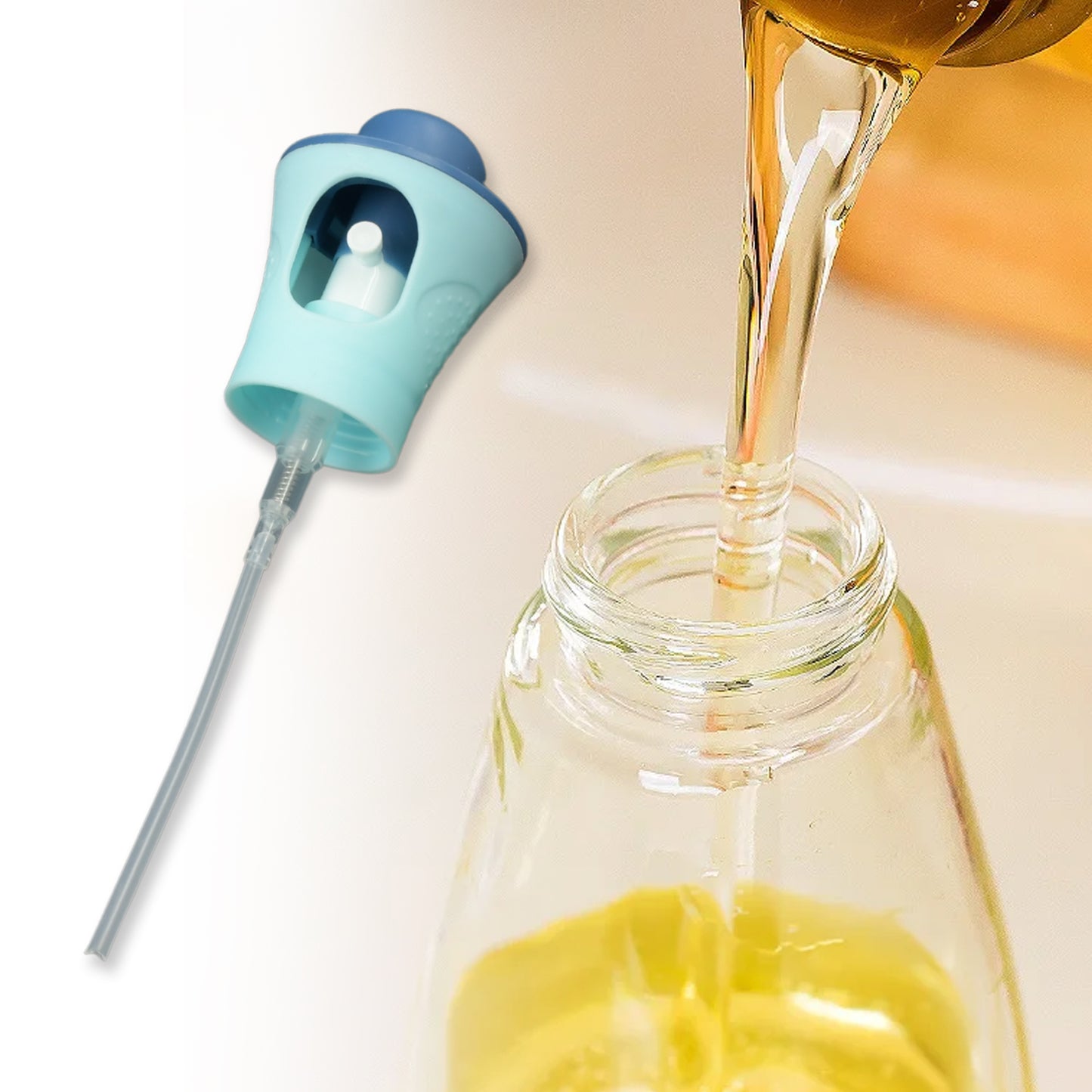 Wukusy 5340 oil dispenser bottle with spray top, 170ml plastic olive oil and vinegar cruet for cooking and seasoning.