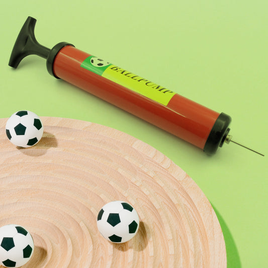 Wukusy 9329 inflatable air pump with soft bouncing ball for kids, suitable for soccer, basketball, football, volleyball, 24cm plastic toy