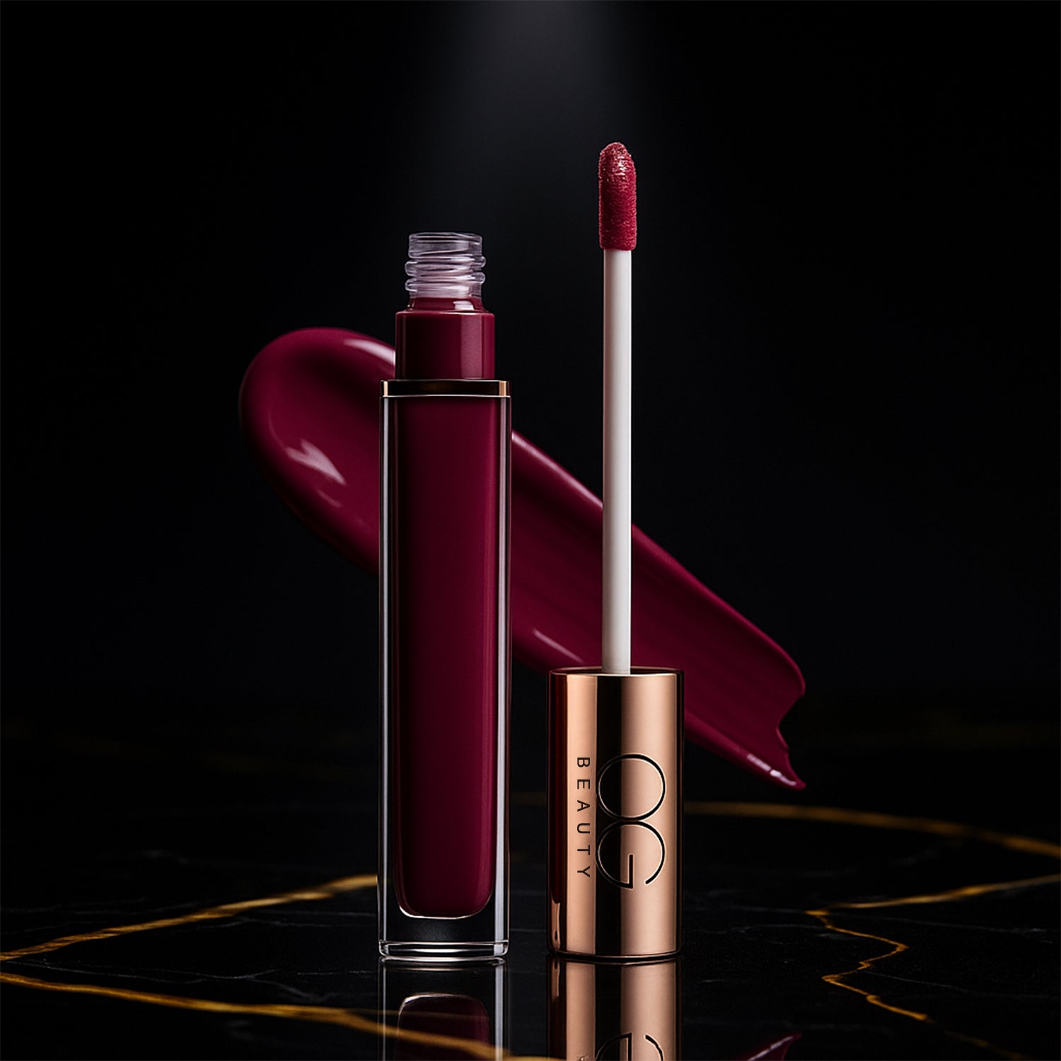 Wukusy OG Beauty Vintage Wine Moisture Lock Liquid Lipstick in 4.5ml, featuring a sleek tube and applicator for smooth, long-lasting color.