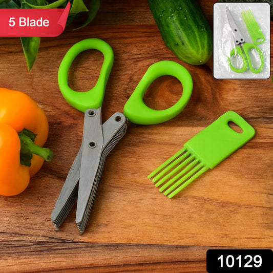 Wukusy premium 5-blade multipurpose kitchen scissors with cleaning comb, stainless steel, ergonomic handle for versatile kitchen use