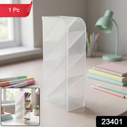 Wukusy plastic multi-storage holder for pens and markers, 1 piece, compact organization container with multiple compartments