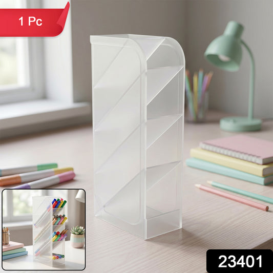 Wukusy plastic multi-storage holder for pens and markers, 1 piece, compact organization container with multiple compartments