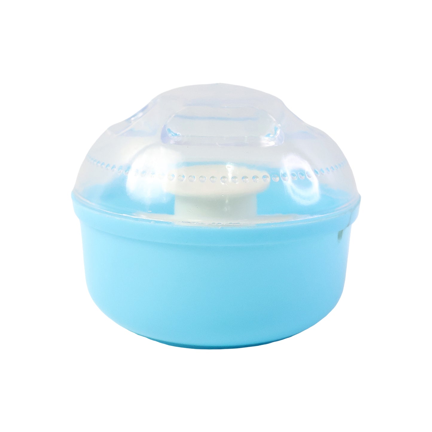 Wukusy baby powder puff storage box set with multiple clear plastic containers for organizing baby powder puffs and accessories.