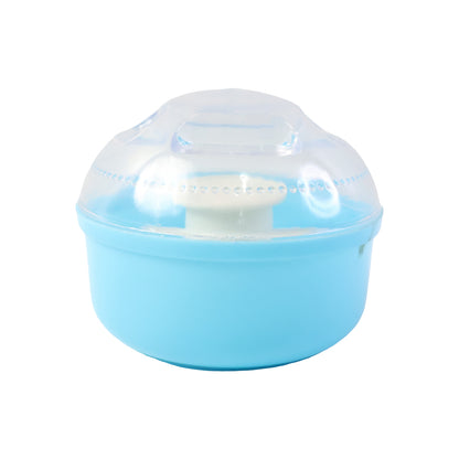 Wukusy baby powder puff storage box set with multiple clear plastic containers for organizing baby powder puffs and accessories.