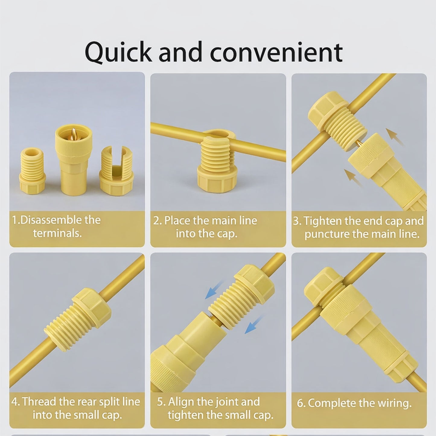 Wukusy Posi Tap wire connector, 1-piece electrical connector with secure tap design, shown in close-up on white background.