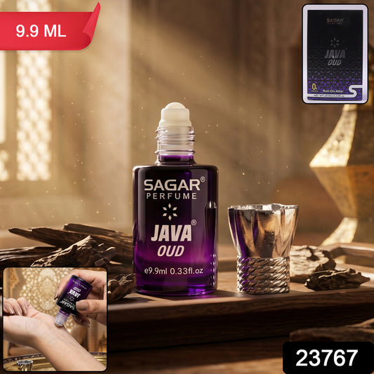 Wukusy Sagar Java Oud Roll-on Attar perfume oil in 9.9ml bottle, alcohol-free fragrance for men and women with rich oud scent