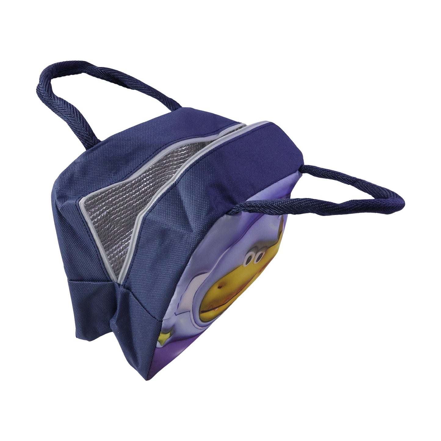 Wukusy insulated kids' lunch bag with colorful patterns, suitable for school, picnics, and travel, featuring a secure zipper closure.