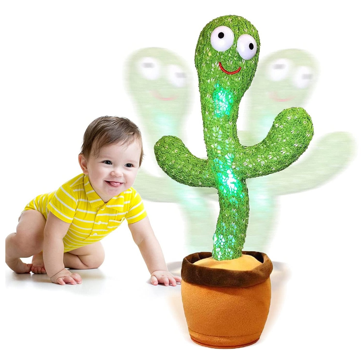Colorful Dancing Cactus toy by Wukusy, featuring a playful cactus figure with moving arms and vibrant design, perfect for kids.