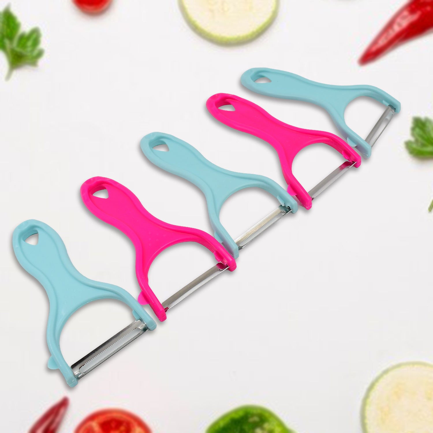 Wukusy stainless steel kitchen scissors and vegetable peeler set with mix design, perfect for multipurpose kitchen tasks.