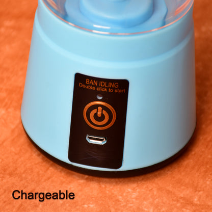Wukusy portable 6-blade USB rechargeable juicer cup for fresh vegetables and fruit juice extraction and blending.