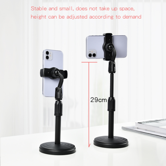 Wukusy 1426 mobile stand for table, adjustable height desktop phone holder, versatile mobile accessories, supports various phone sizes.