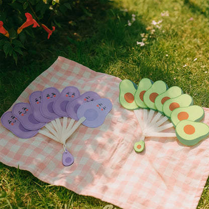 Wukusy foldable pocket fan with keychain, compact handheld home improvement tool, showing open fan with handle and keyring attachment.