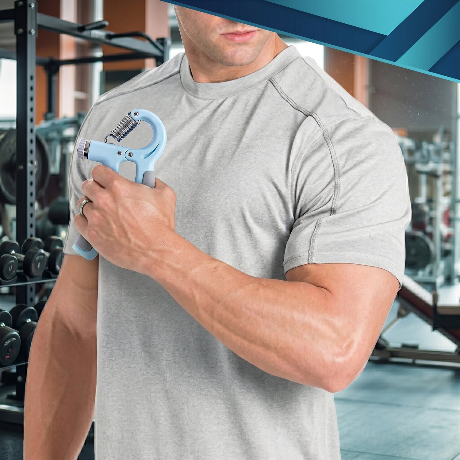 Wukusy adjustable hand grip strengthener for forearm exercise, featuring a compact design and textured handles.