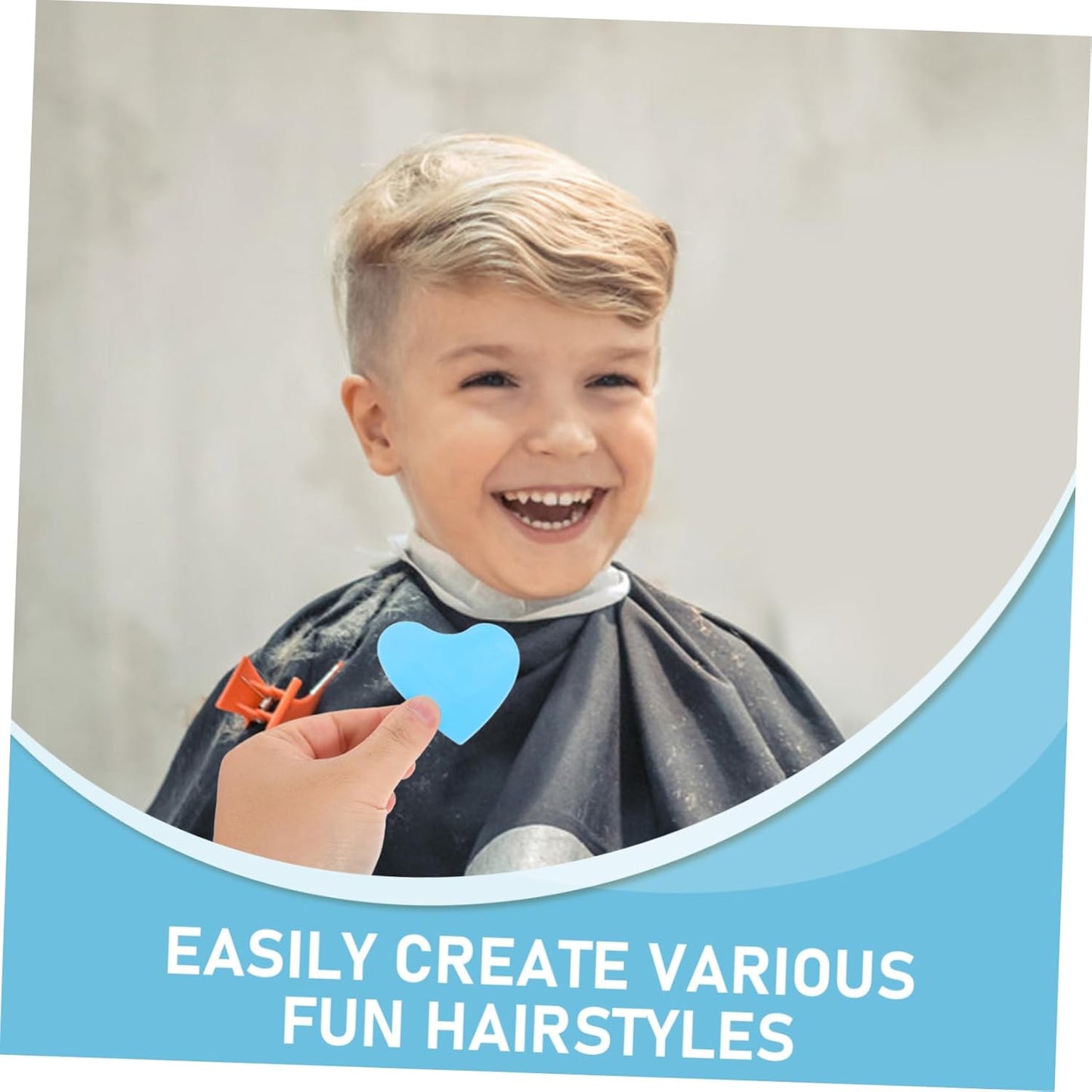 Wukusy 6-in-1 haircut design stencil set with safe hair trimmer molds for precise hair styling and grooming.