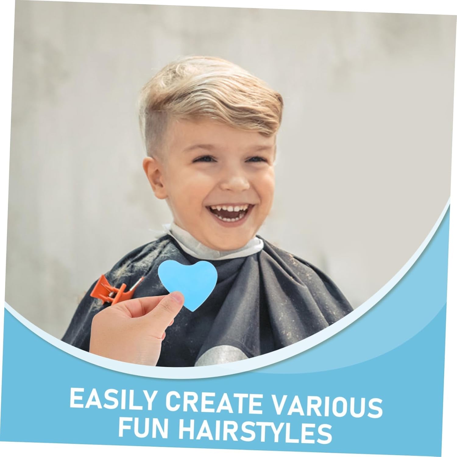 Wukusy 6-in-1 haircut design stencil set with safe hair trimmer molds for precise hair styling and grooming.