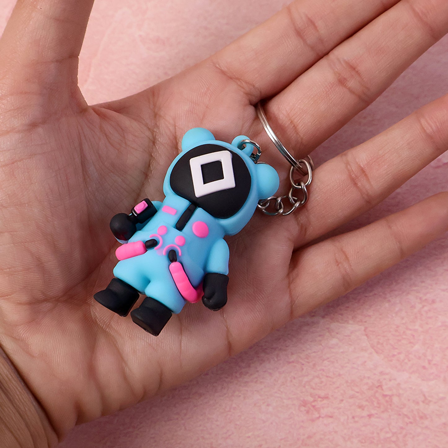 Colorful character-themed soft silicone keychain from Wukusy featuring playful mixed designs, perfect for decorating keys or bags.