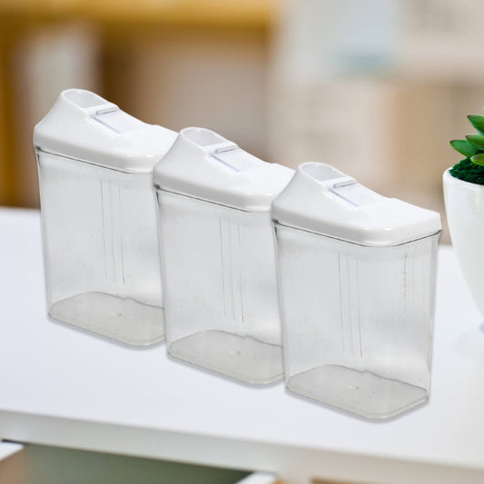 Wukusy 3-piece transparent kitchen storage jars set for home use, featuring clear containers for pantry organization and food storage.