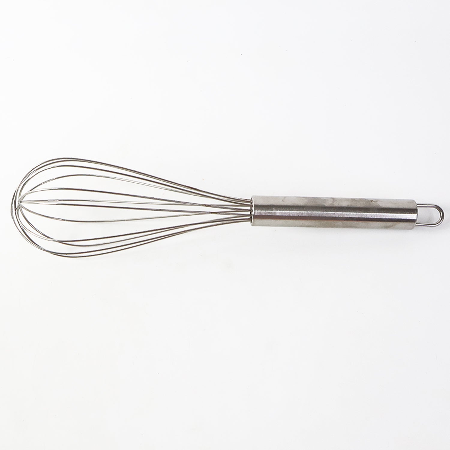 Wukusy Supermom premium stainless steel wire whisk for kitchen mixing, with a sturdy handle and multiple wire loops for efficient blending.