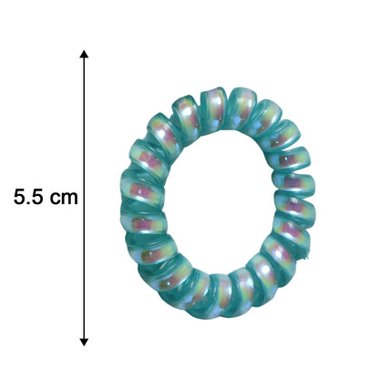Set of five Wukusy stretchable telephone wire style hair bands in assorted colors, ideal for securing hair comfortably.