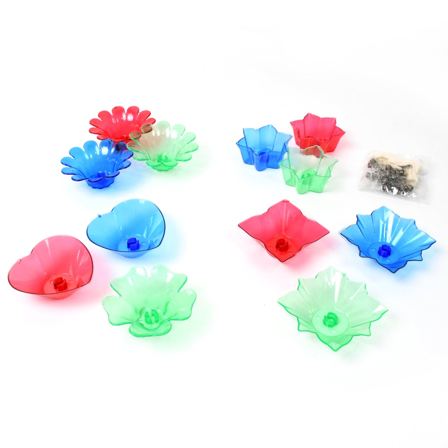 Set of 12 colorful plastic diya candles with multi-shape cups, perfect for home decoration and festive lighting by Wukusy.