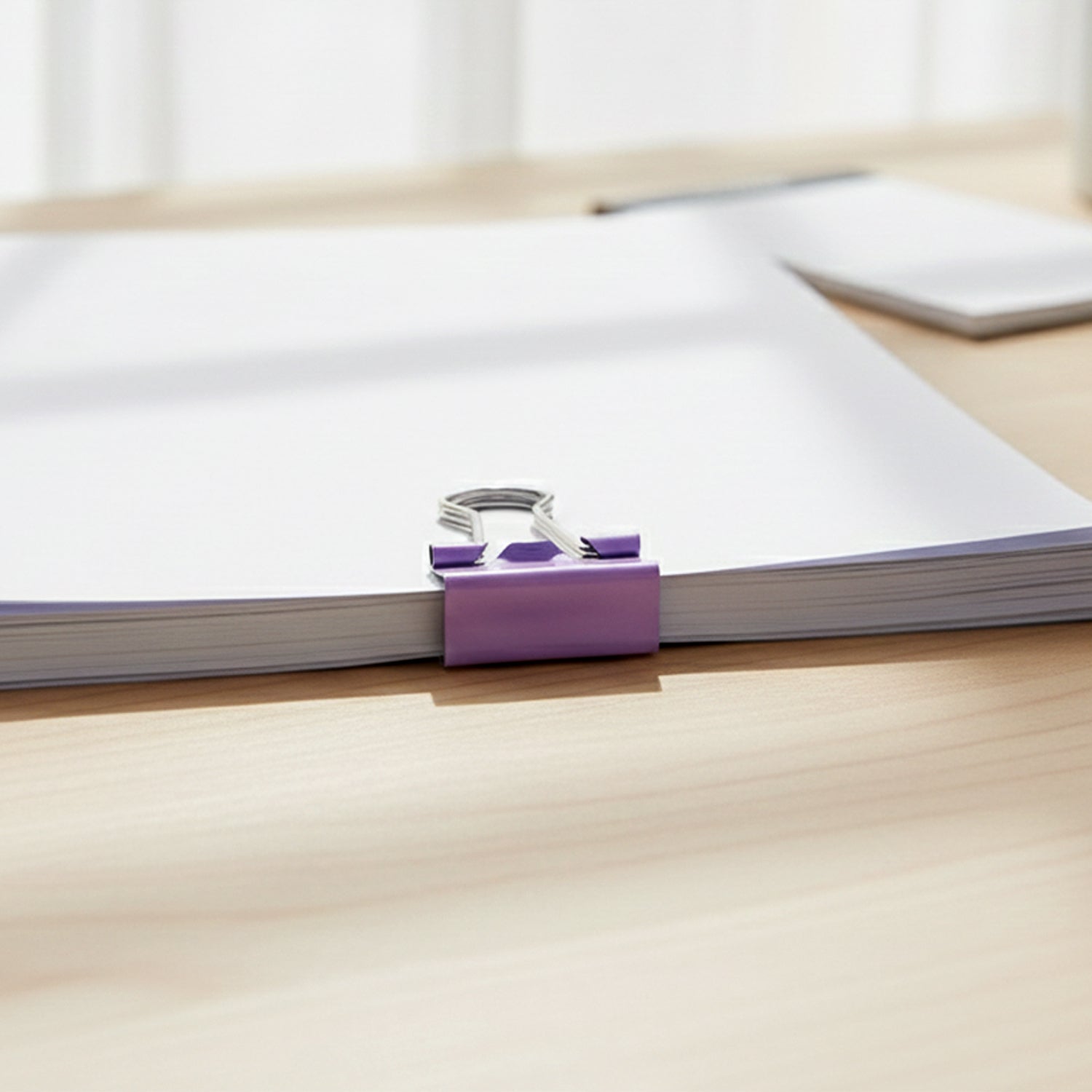 Wukusy office stationery clips and pins combo set with assorted metal paper clips and colorful push pins on a white background.