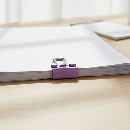 Wukusy office stationery clips and pins combo set with assorted metal paper clips and colorful push pins on a white background.