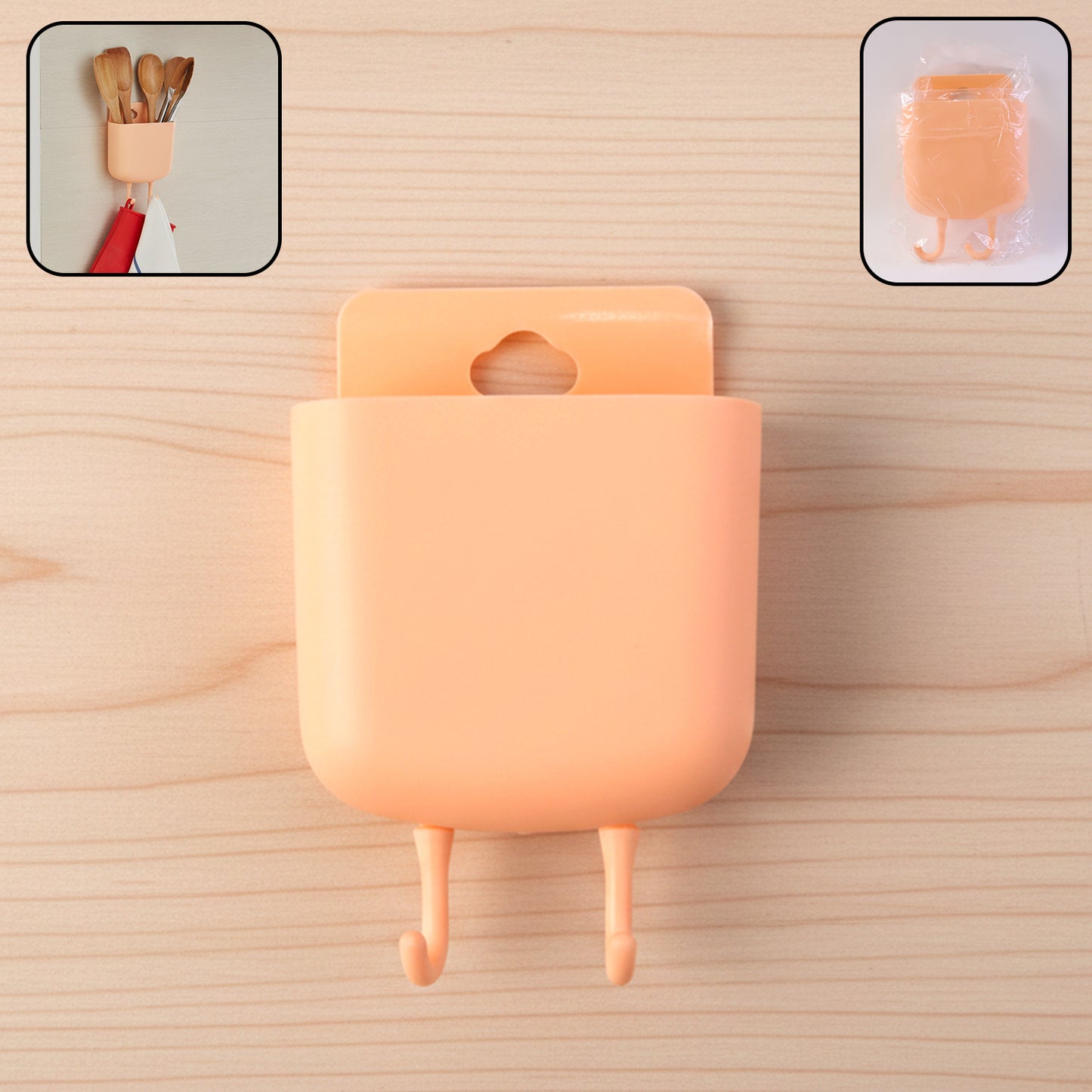 Wukusy multi-purpose plastic wall-mounted mobile charging holder with slot for phone and cable management.