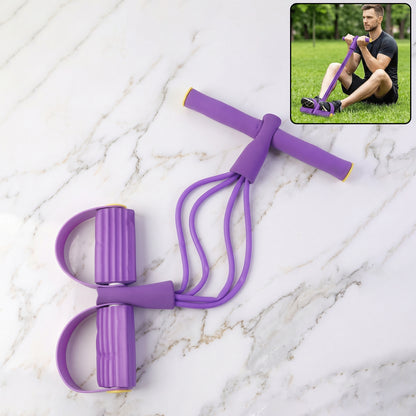 Wukusy portable pull rope resistance exerciser with foot pedal support, compact workout equipment for strength training and rehabilitation
