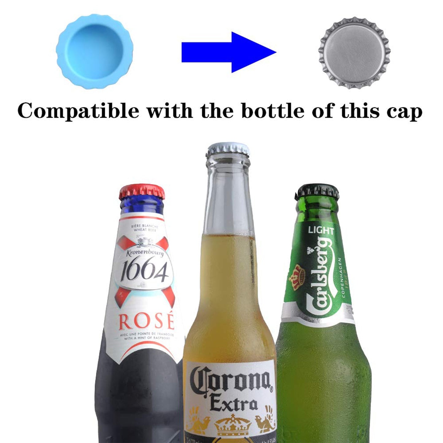 Wukusy 4789 Beer Savers Caps, 6-pack, used to cover bottle mouths on soda and cold drink bottles.
