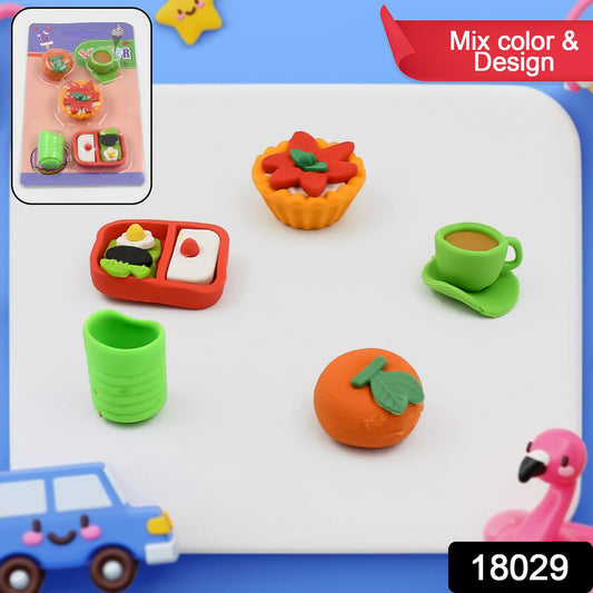 Colorful Wukusy 3D mix design fancy eraser set with creative, cute mini erasers in various shapes for children, school, or gifts.