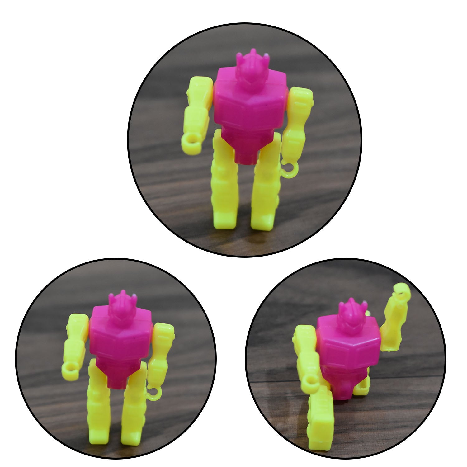 Wukusy 4424 small robot toy for kids, colorful plastic toy with robotic design and movable limbs, suitable for children’s play.