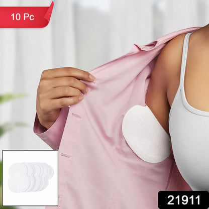 Wukusy underarm sweat pads, 10-piece set, showing discreet, absorbent pads designed for underarm sweat absorption and odor control